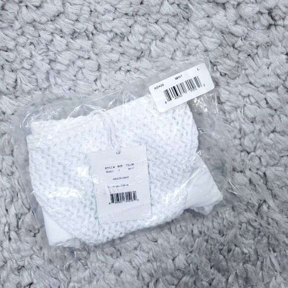 Andie Swim X Demi Moore Tropez Bikini Bottom White Crochet Textured Size Large - Picture 5 of 8